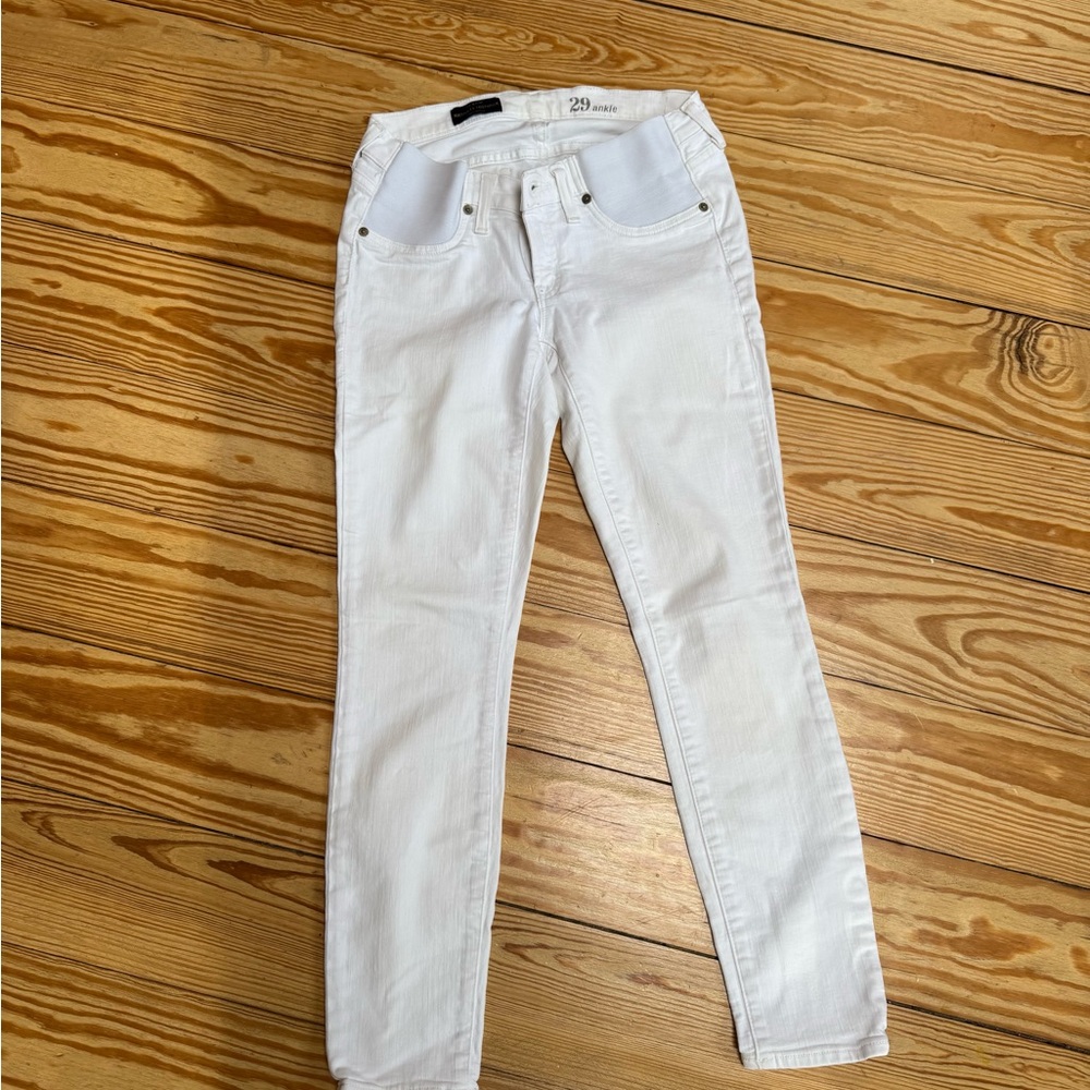 J Crew Maternity Toothpick White Denim